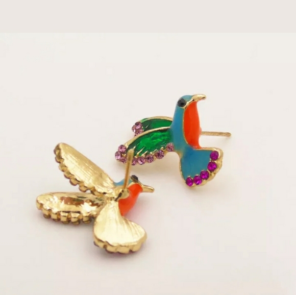 Colorful Hummingbird earrings - Picture 2 of 2